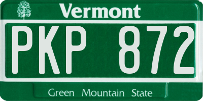 VT license plate PKP872