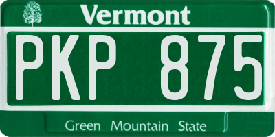 VT license plate PKP875