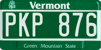 VT license plate PKP876