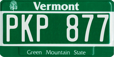 VT license plate PKP877