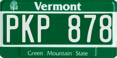 VT license plate PKP878
