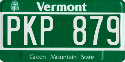 VT license plate PKP879