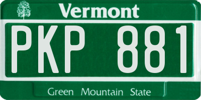 VT license plate PKP881