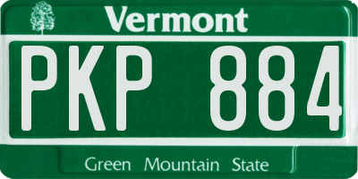 VT license plate PKP884