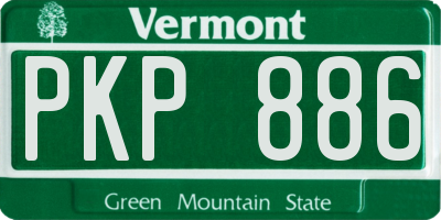 VT license plate PKP886