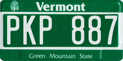 VT license plate PKP887