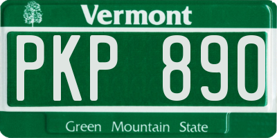 VT license plate PKP890