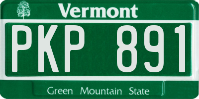 VT license plate PKP891