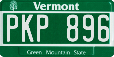 VT license plate PKP896