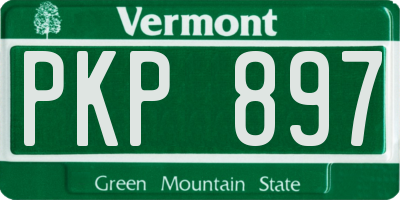 VT license plate PKP897