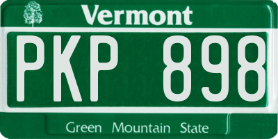 VT license plate PKP898