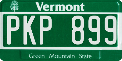 VT license plate PKP899