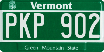 VT license plate PKP902