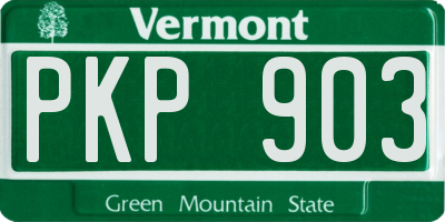 VT license plate PKP903