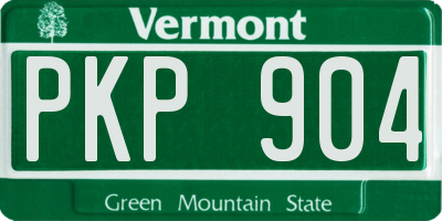 VT license plate PKP904