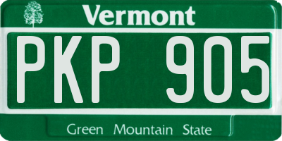 VT license plate PKP905