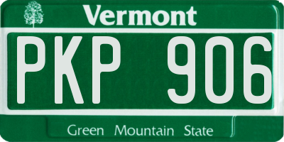VT license plate PKP906