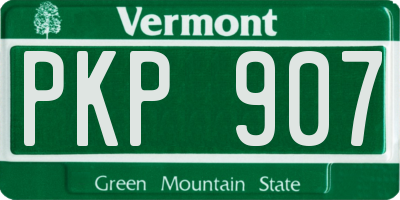 VT license plate PKP907