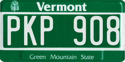 VT license plate PKP908
