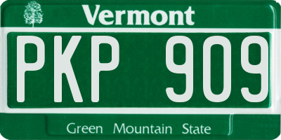 VT license plate PKP909