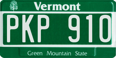 VT license plate PKP910