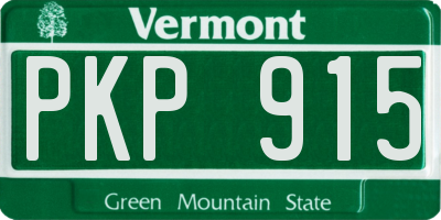 VT license plate PKP915