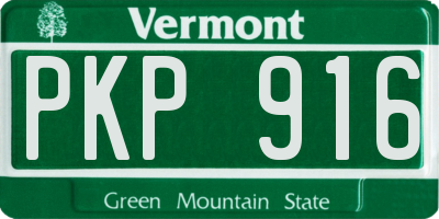 VT license plate PKP916