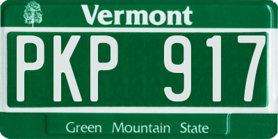 VT license plate PKP917