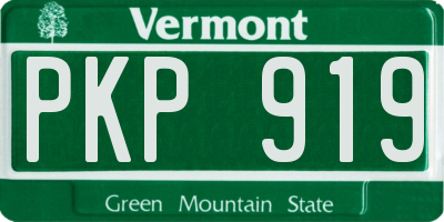 VT license plate PKP919