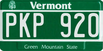 VT license plate PKP920