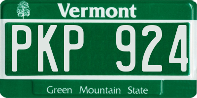 VT license plate PKP924