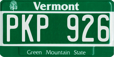 VT license plate PKP926