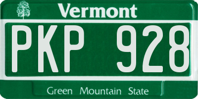 VT license plate PKP928