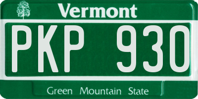 VT license plate PKP930