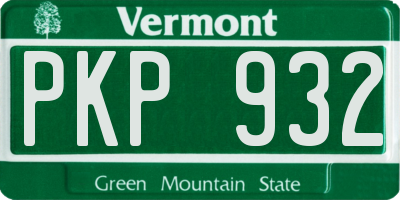 VT license plate PKP932