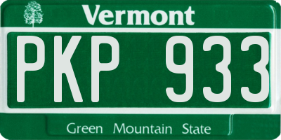 VT license plate PKP933