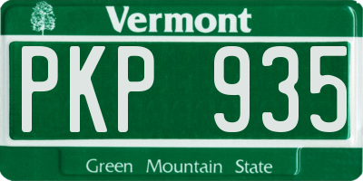 VT license plate PKP935