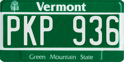 VT license plate PKP936