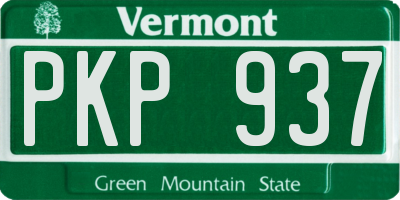 VT license plate PKP937