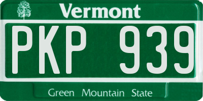 VT license plate PKP939