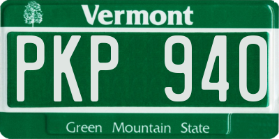 VT license plate PKP940