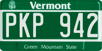 VT license plate PKP942