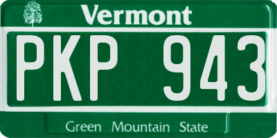 VT license plate PKP943