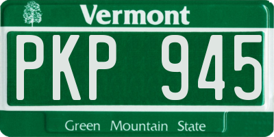 VT license plate PKP945