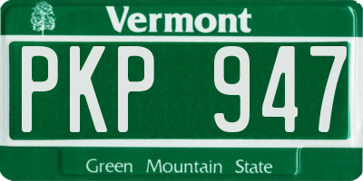 VT license plate PKP947