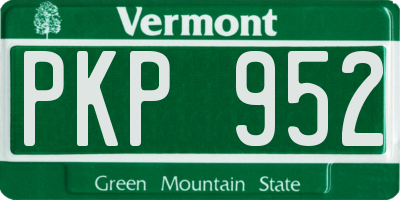 VT license plate PKP952