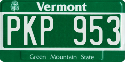 VT license plate PKP953