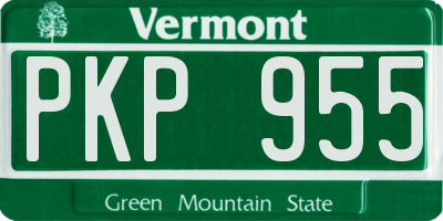 VT license plate PKP955