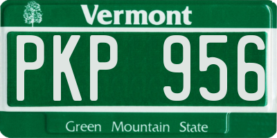 VT license plate PKP956
