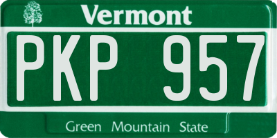 VT license plate PKP957